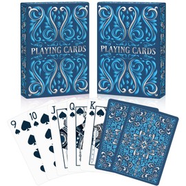 Playing Cards, Deck of Cards 2 Pack, Standard Playing Cards for Adult, Premium Poker Card Set, Deck of Playing Card for Blackjack, Euchre, Canasta, Family Game Night, Party Table Games (Navy Blue)
