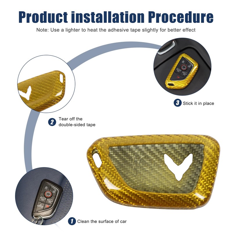 Corvette C8 Real Dry Carbon Fiber Key Fob Case Cover