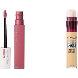 Maybelline Labial Liquido Matte Larga Duracion Superstay, Matte Ink 15 Lover, 5 g + Corrector de Maquillaje Instant Age Rewind, Neutralizer, 6 ml