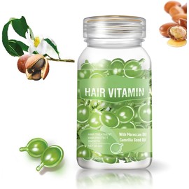 Hair Vitamins Cápsulas Para El Cuidado Del Cabello, 30 Cabello Vitamina Serum Mascarilla Capilar Suero Acondicionador Con Aceite De Jojoba, Previenen La Caída Del Cabello Y Mejoran El Brillo, Mejoran La Sequedad Y El Encrespamiento (Verde)
