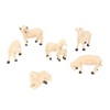 6Pcs Miniature Sheep Figurine Durable Resin Hand Painted UV Protection