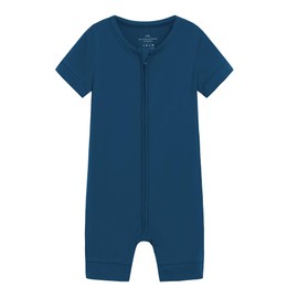 BambooBud Baby Boys Girls Rompers Unisex Jumpsuits Zippered Infant Sleep Play Romper Viscose from Bamboo Pajamas, Peacock Blue, 12-18 Months
