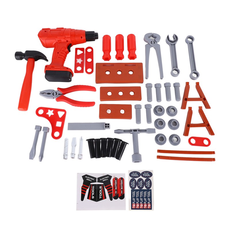 42pcs Kids Simulation Repair Tool Set Hammer Wrench Electric Drill