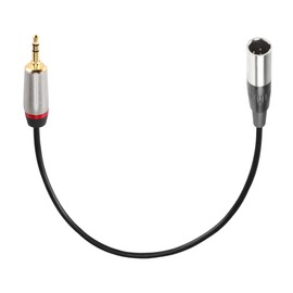 CERRXIANR Mini XLR Male to 3.5mm Stereo Audio Plug Cable, 3 Pin Mini XLR Male to 1/8" TRS Cord Adapter Connector for Audio Conversion of Camera and Other Equipment - 1FT(0.3M)