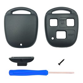 Cutting Not Required - Replacement Keyless Entry Remote Key Fob Shell Case for 3 Buttons Lexus/Toyota Car Key Fob Cover (Pack1)
