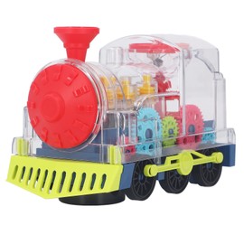 Light Up Train Toy for Toddlers Electric Gear Train Toys for Kids with Cool Light Music Early Educational Crawling Toys for Baby Boys Girls