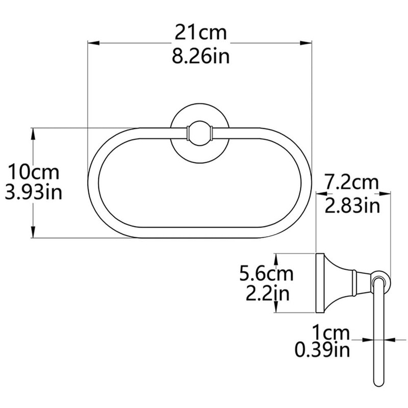 Celbon Antique Brass Oval Towel Ring 8.26'' /21cm Bathroom Towel