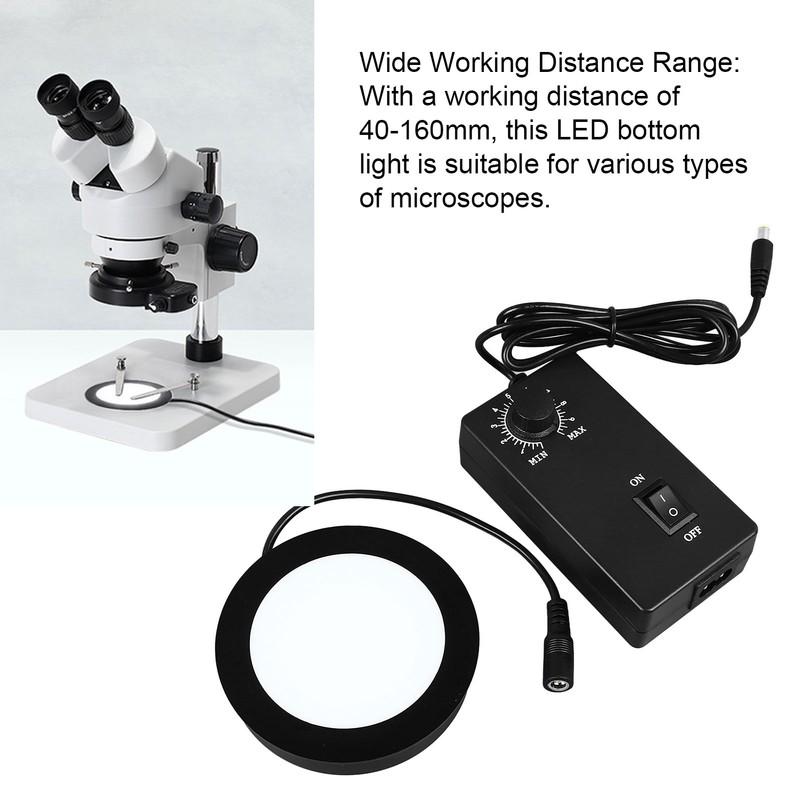 Microscope Bottom Light LED Adjustable Illumination Round Light Source 90‑260V