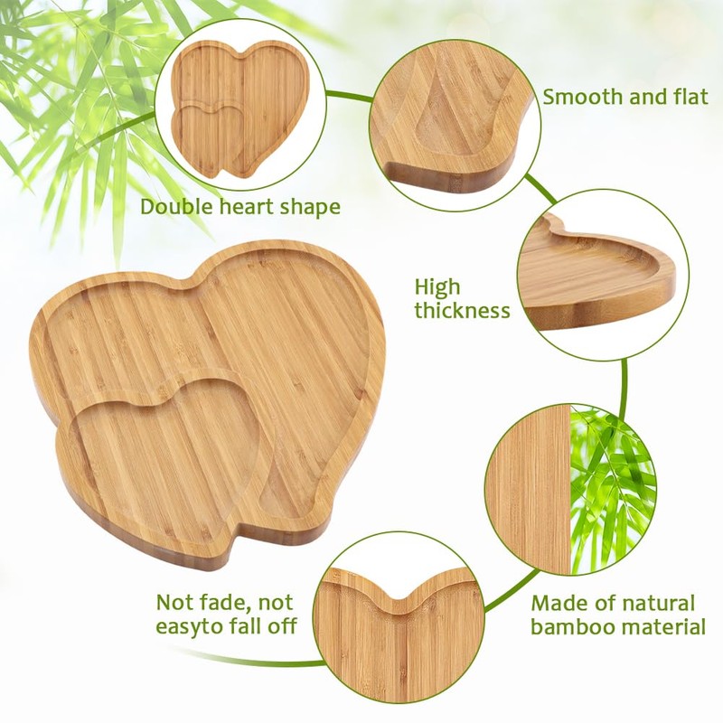 Wooden Serving Tray, Heart Charcuterie Boards for Wedding, Housewarming