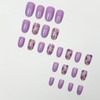 Press on Nail Short Oval Fake Nails Purple Acrylic Press