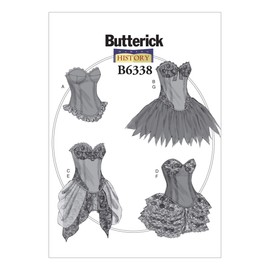 Butterick Pattern 6338, Misses Costumes,Sizes 6-14, Silk, Multi-Colour, A5 (6-8-10-12-14)