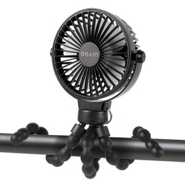 Portable Stroller Fan Personal rechargeable USB Fans With 5200mAh 3 Speeds Battery Small Baby Car Seat Mini Handheld Clip On Fan for Pram Crib Bike Treadmill Outdoor Camping Travel and Student Desk