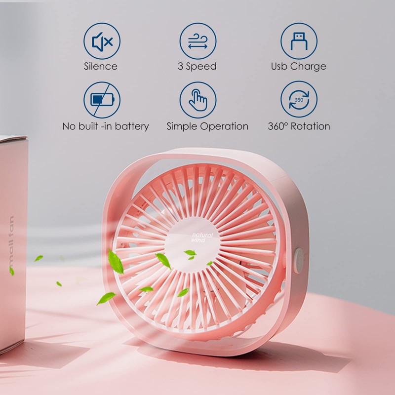 Simpeak USB Fan, Mini USB Table Fan, Small Fan Quiet,