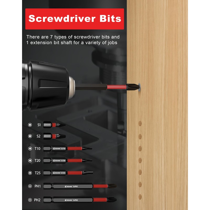 EZARC Countersink Drill Bit Set, 24 PCS Tapered Drill Bits