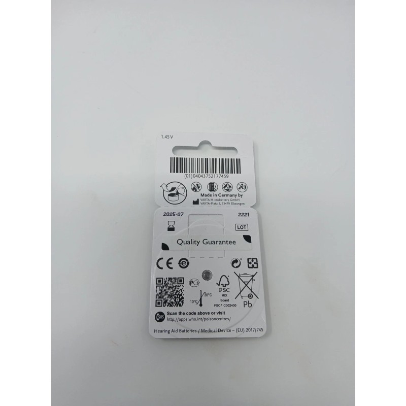 Power-One Powerone Hearing Aid Battery Size P312 - 6 batteries