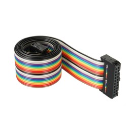 DMiotech 1 Pack of 20 Pins Flat IDC Rainbow Ribbon Cable 66 cm 2.54 mm Spacing Breadboard Jumper Wires Type C for Cameras Laptops Electronics Projects