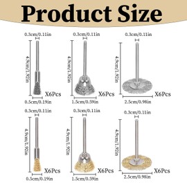 36pcs Steel Wire Brush Stainless Steel Wire Brush Wheel Set with 3 Different Sizes and Storage Box Mini Wire Brush Wheel Cup Brush for Power Rotary Tools Removal Rust Sanding Polishing