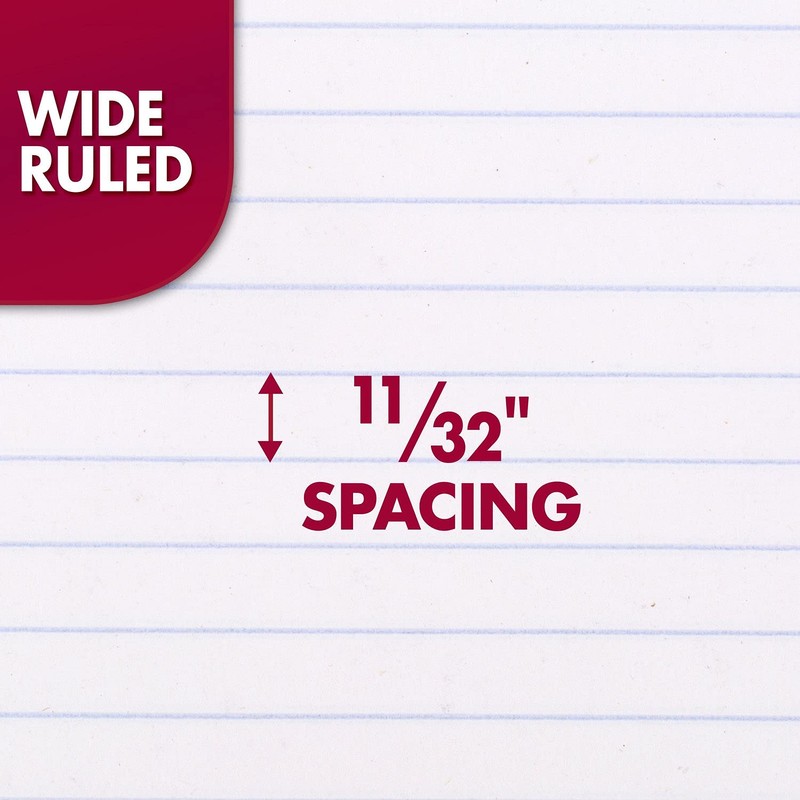 Mead Spiral Notebook, 4 Pack, 1-Subject, Wide Ruled Paper, 7-1/2"
