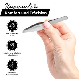 Excellent Tweezers (Hand-cut tweezers for plucking eyebrows, remove ingrown hairs, professional quality, stainless steel) (wide handles and tip oblique)