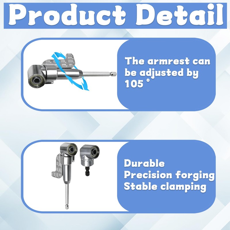 2 Piece Right Angle Drill Attachment, 105 Degree Right Angle