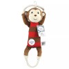 Luvable Friends Pet Squeaky Plush Dog Toy with Rope, Monkey,