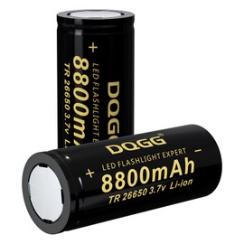 MLGBDC 2Pcs 26650 Rechargeable Battery 3.7volt 26650 Battery 8800mAh High Capacity Batteries for Flashlights, Power Tools and Other Equipment