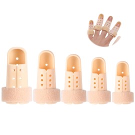 Eddrfy 5 Stecche per Dita + 5 Protezioni Elastiche per Dita, Stecca Regolabile per Indice, Medio e Mignolo, Protezione Confortevole della Punta del Dito dopo Infortuni