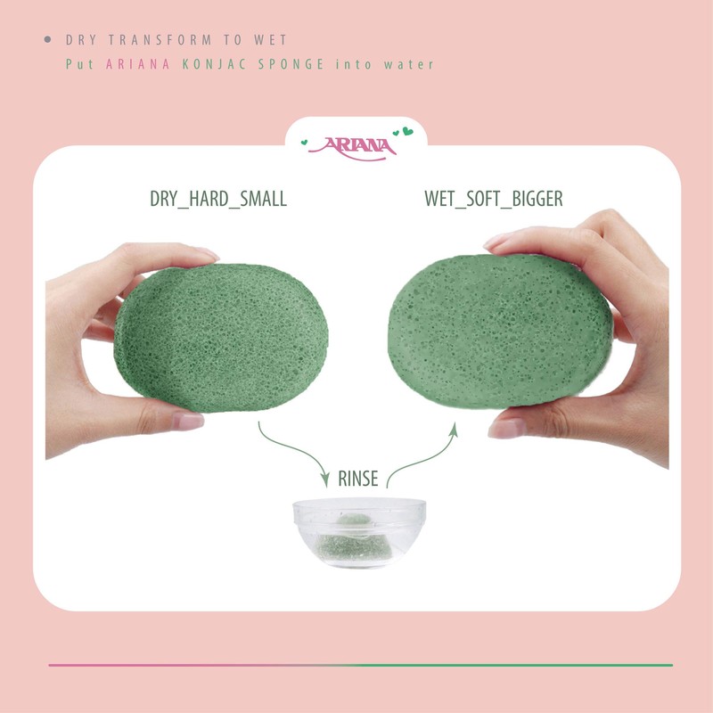 ARIANA Konjac Facial Sponge Oval Carnation Pink 304A Bath Cleansing