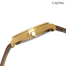 Clefer SD-AM325-WTG Seldika Analog Wristwatch, White Dial, PU Leather Strap, Japanese Movement, Men's Brown