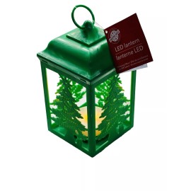 Department 56 Christmas Home LED Xmas Basics Glittered Green Tree Lantern