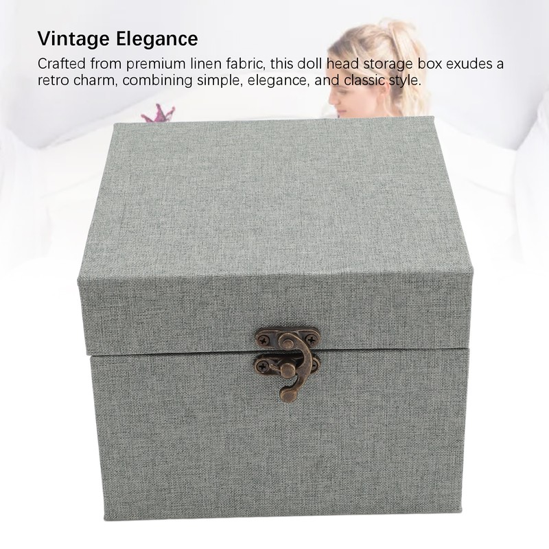 Ball Jointed Doll Head Storage Case Linen Fabric Protective Carrying
