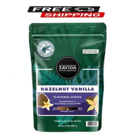 Zavida Coffee Whole Bean Coffee, Hazelnut Vanilla, 32 oz.