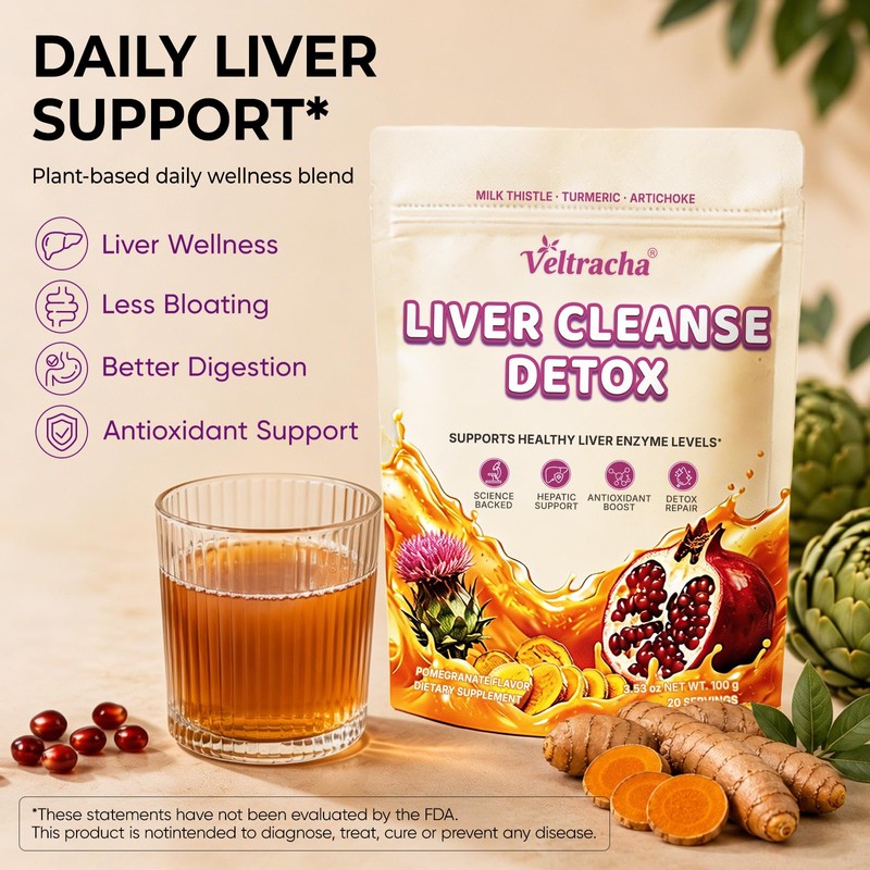 Liver Cleanse Detox Powder, Pomegranate Flavor, 20 Servings