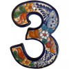 TalaMex Mexican Majolica Santa Fe Colorful Tile Address House Number Three