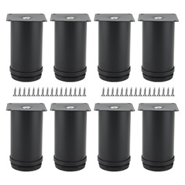 MUKCHAP 8 PCS 50 x 100mm Black Adjustable Furniture Legs, Stainless Steel Adjustable Furniture Feet with Screws, Metal Cabinet Feet for Nightstand