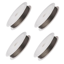 4 Rolls 0.3MM*25M Stainless Steel Beading Wire,Sliver Jewelry Beading Wire,Bead Stringing Wire,Tiger Tail Beading Wire,Jewelry Making Wire for DIY Jewelry Beading