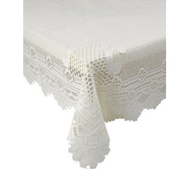 Classic Home Store Monica Lace Tablecloth Traditional Rose Pattern Table Linen - 36” Round (Cream)