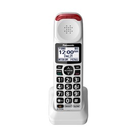 Panasonic kx-tgm420 W Amplified teléfono inalámbrico con contestadora Digital, 1 Handset, Color Blanco, Auricular Adicional Opcional para KX-TGM420W, Blanco