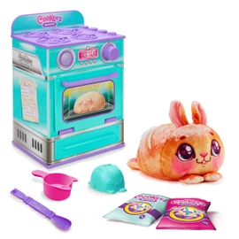 Cookeez Makery Baked Treatz Oven Playset – Interactive Bake & Reveal Toy Oven with Mystery Warm Scented Plush (Barky Bun, Ciacatta Bake, or Wheatney Bunny), Mixing Tools, Dough, & Accessories, 5+