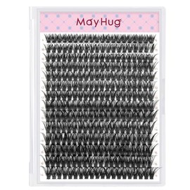 Mayhug Eyelashes, 60D Individual Eyelashes, 280 Pieces, D Curl Cluster Lashes, 9-16 mm, DIY Natural Eyelashes, Fake Lashes (60D)