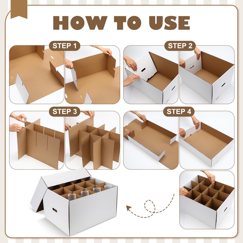 Feifeiya 4 Pack Wine Glass Moving Boxes Kitchen Moving Boxes