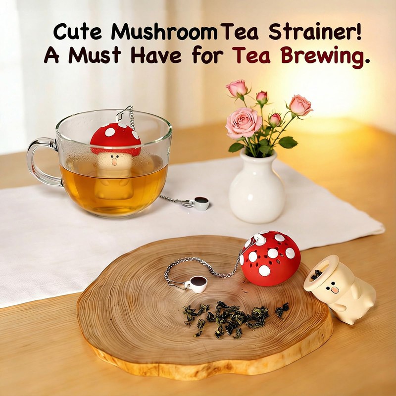 Mushroom Tea Infuser Loose Leaf Tea Strainer Cute Kitchen Accessories