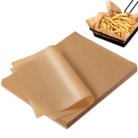 DEVENTORZ 100 Pcs Unbleached Kraft Paper Tempura Paper Hamburger Sandwich Wrap Oven Sheet Kraft Paper Non-Stick Parchment Oil Resistant Heat Resistant Peel Resistant Baking Cooking Grill Fry Steamed