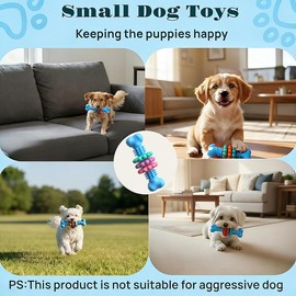 FantaDeco Puppy Teething Toy, Durable Chew Toy for Small Dogs, Interactive Bone Toy to Keep Puppies Busy, Teeth Cleaning Dog Toy for Small Breeds