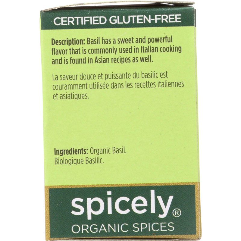 Spicely Organic Basil 0.1 Oz Certified Gluten Free
