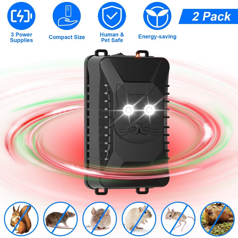 iMounTEK 2PCS Under Hood Ultrasonic Repellent Mice Cat Rodent Chaser