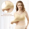 4HOW Pumping-Bra-Hands-Free Seamless-Wireless-Maternity-Bralette Padded Nursing Pumping Bra All in One