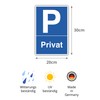 Privat Parkplatz Sign, 20 x 30 cm, Made of Sturdy