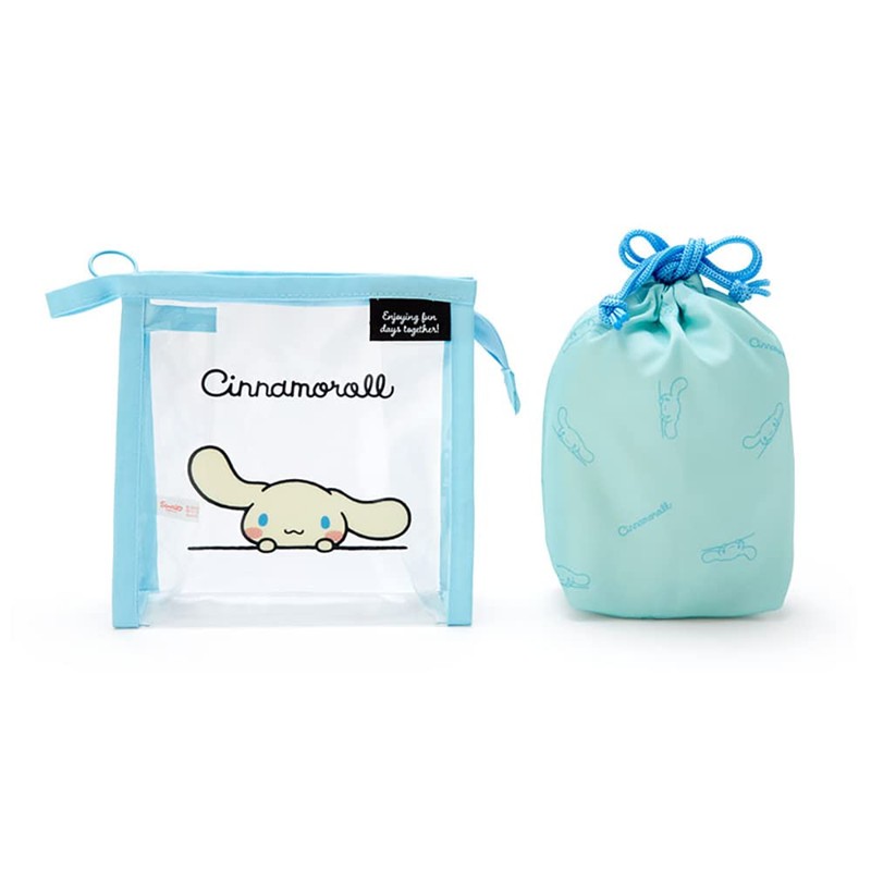 Sanrio 339954 Cinnamoroll Clear Pouch with Drawstring (Simple Design)