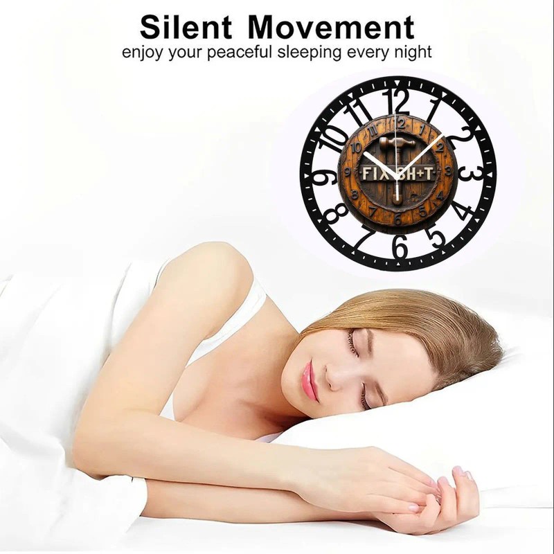 25cm Circular Iron Wall Clock with a Chalkboard Paint Centersheet